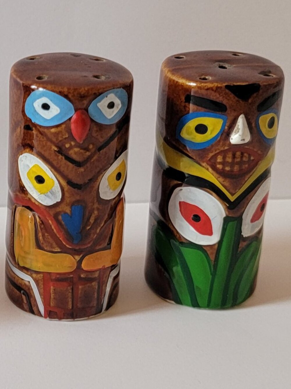 Luau Tiki/Totem Pole Salt & Pepper Shaker Set